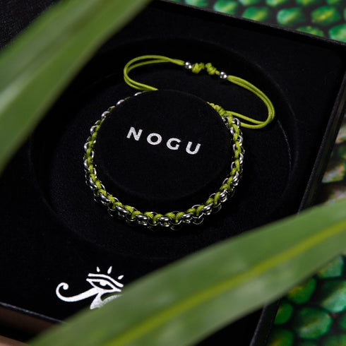Grüne Baumschlangenglieder | Mini-Kismet-Armband | Limettengrün x Silber